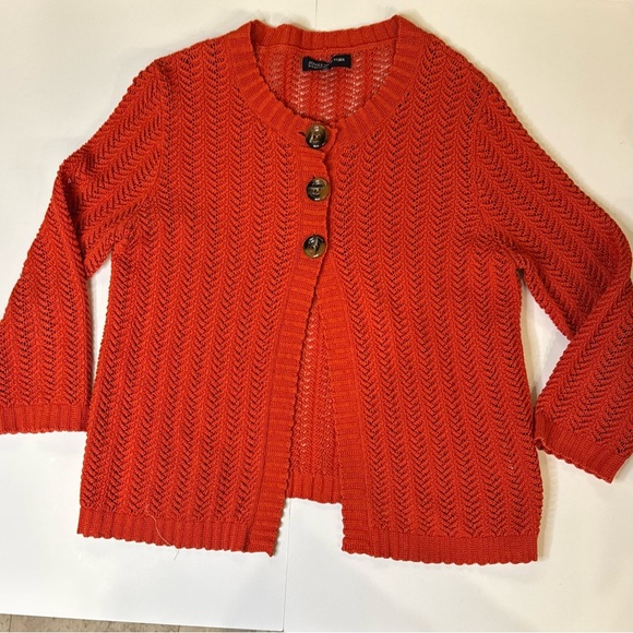 Women’s large Jones New York Signature Orange Sweater - Picture 1 of 9